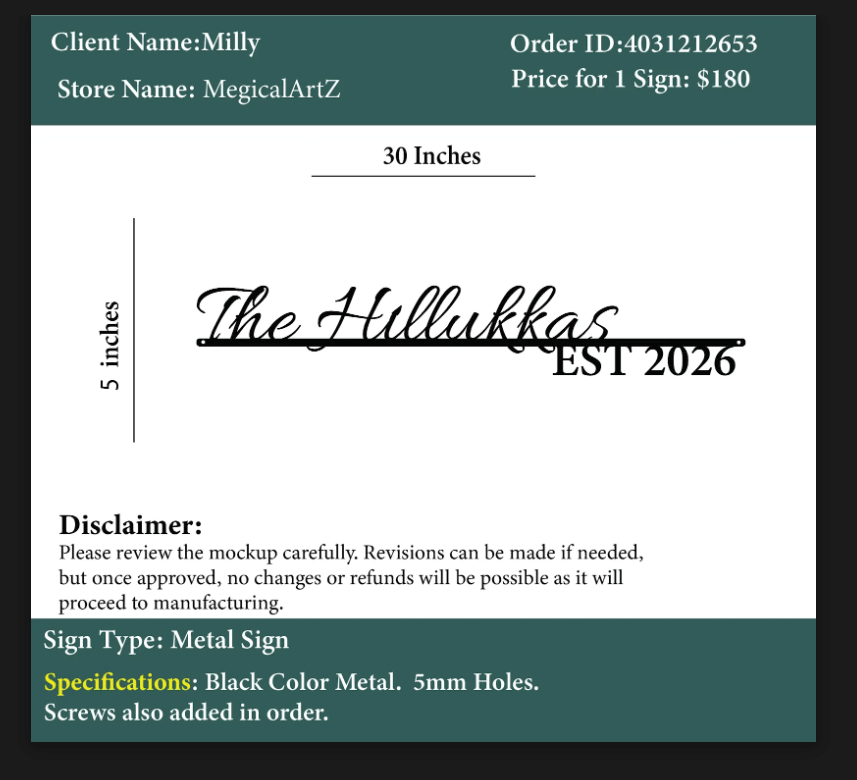 Metal Sign - Davin Hillukka - Custom Logo Sign - Metal Sign - Davin Hillukka