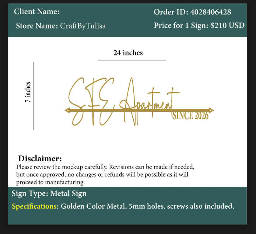 Metal Sign - Ferencz Edina - Custom Logo Sign - Metal Sign - Ferencz Edina