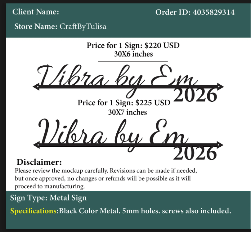 Metal Sign - Ismari Rivera - Custom Logo Sign - Metal Sign - Ismari Rivera