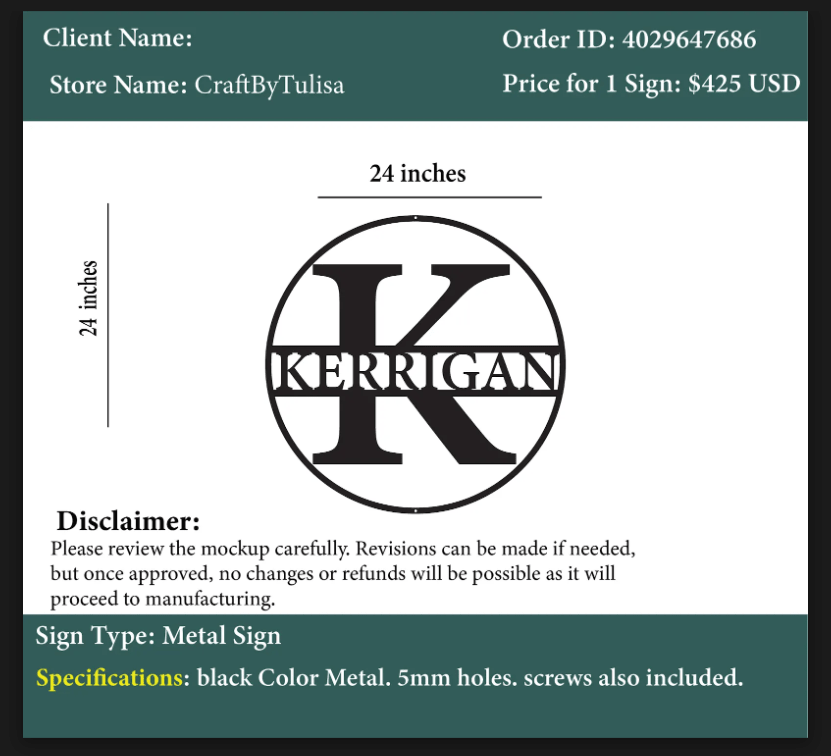 Metal Sign - Jen’s Modern Living - Custom Logo Sign - Metal Sign - Jen’s Modern Living