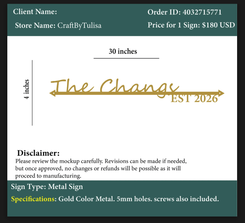 Metal Sign - Rebekah - Custom Logo Sign - Metal Sign - Rebekah