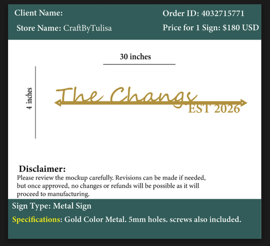 Metal Sign - Rebekah - Custom Logo Sign - Metal Sign - Rebekah