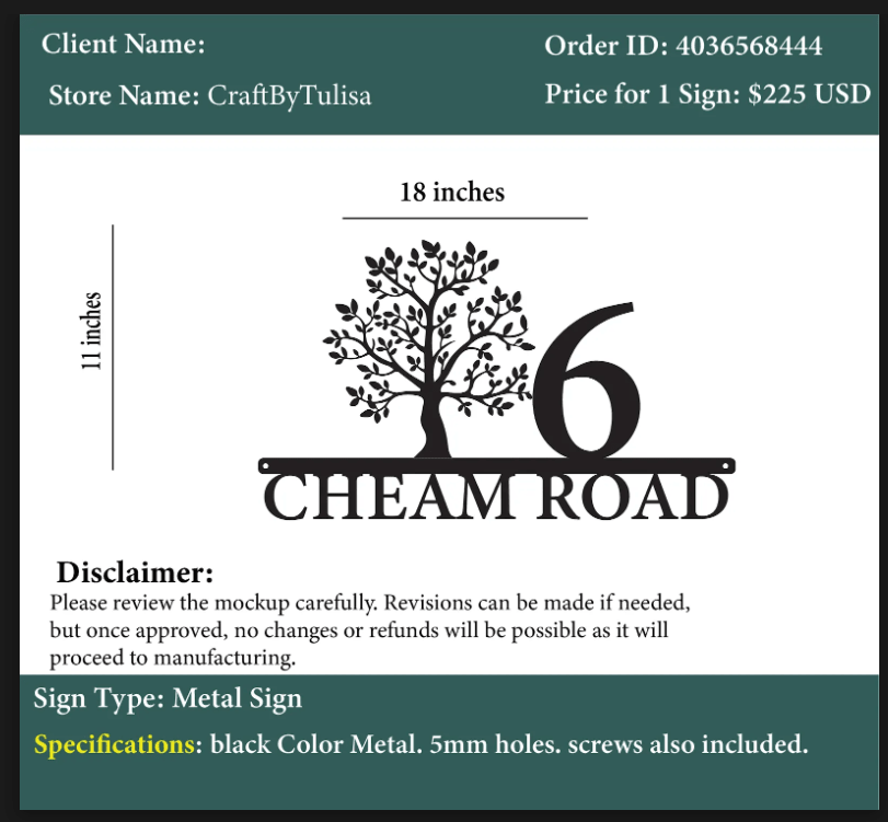 Metal Sign - Sue - Custom Logo Sign - Metal Sign - Sue