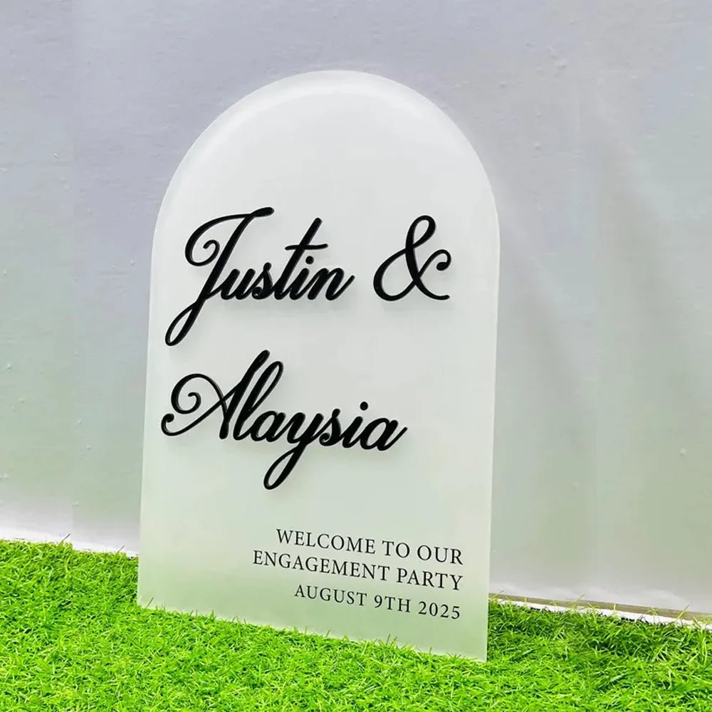 Nikkah Welcome Sign - Personalized Arched Acrylic Wedding Welcome Sign - Wedding Signs - Custom Logo Sign