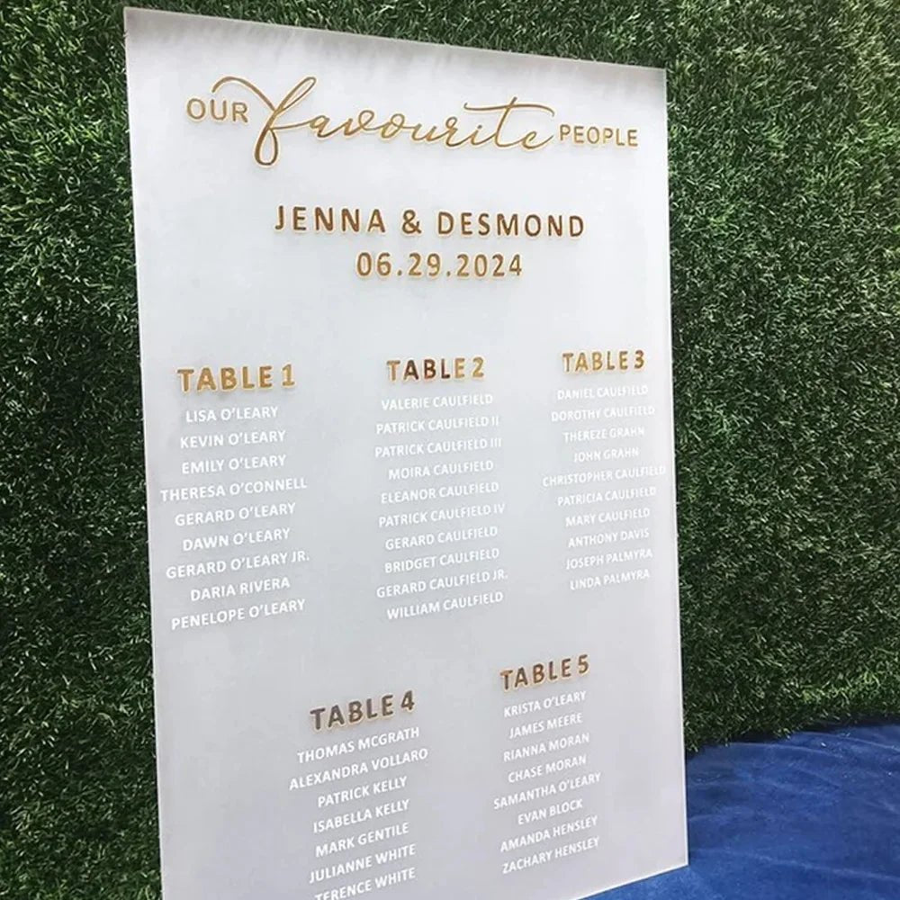 Wedding Table Seating Chart - Large Acrylic “Find Your Seat” Board - Wedding Signs - Custom Logo Sign