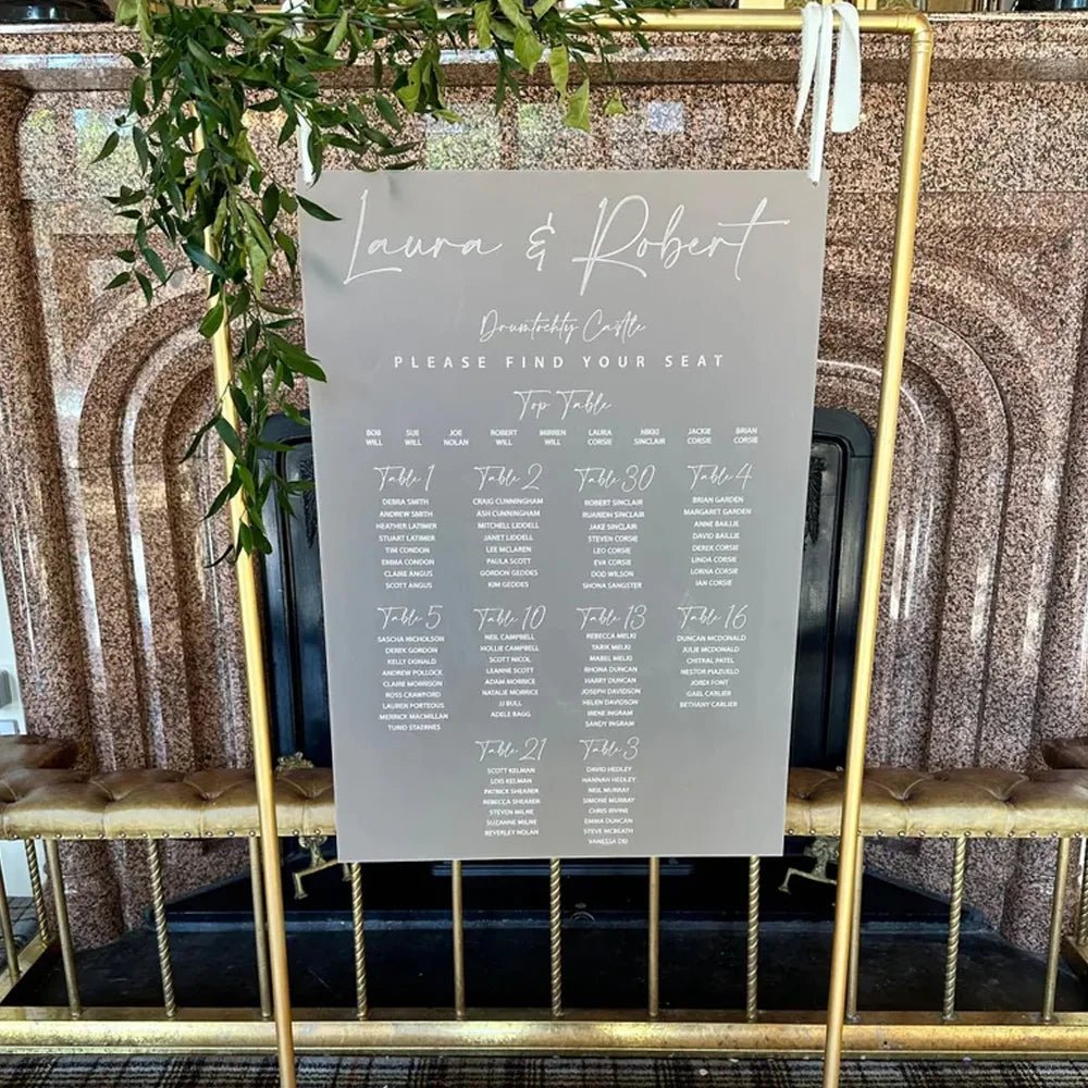 Wedding Table Seating Chart - Large Acrylic “Find Your Seat” Board - Wedding Signs - Custom Logo Sign