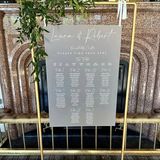 Wedding Table Seating Chart - Large Acrylic “Find Your Seat” Board - Wedding Signs - Custom Logo Sign