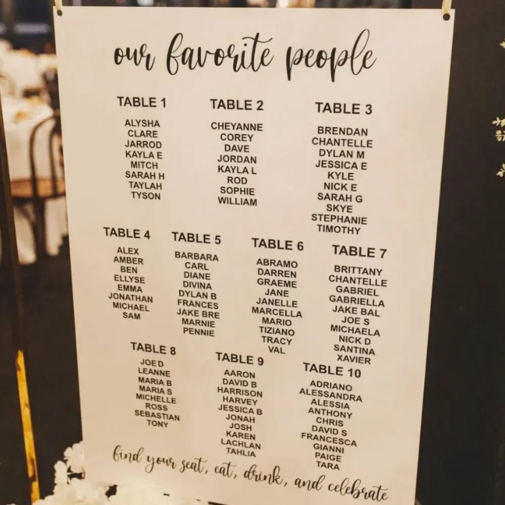 Wedding Table Seating Chart - Large Acrylic “Find Your Seat” Board - Wedding Signs - Custom Logo Sign
